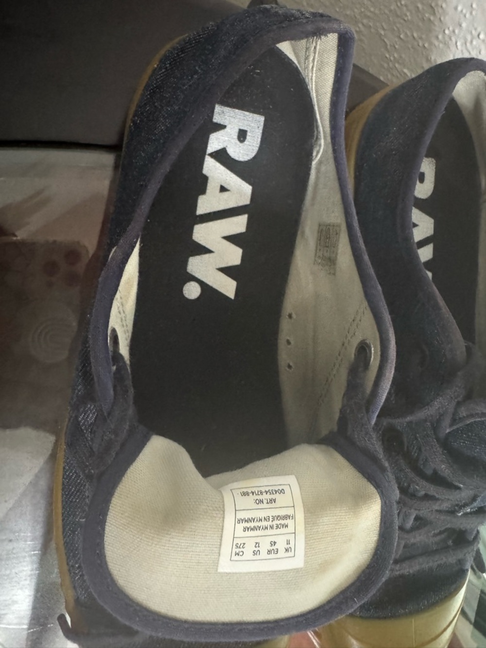 G-Star Navy Canvas Low-Top Sneakers with Gum Sole - Picture 3 of 16